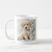 Neujahrs Hund und Schnee Kaffeetasse (Links)