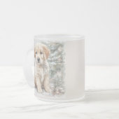 Neujahrs Hund und Schnee Mattglastasse (Vorderseite Links)