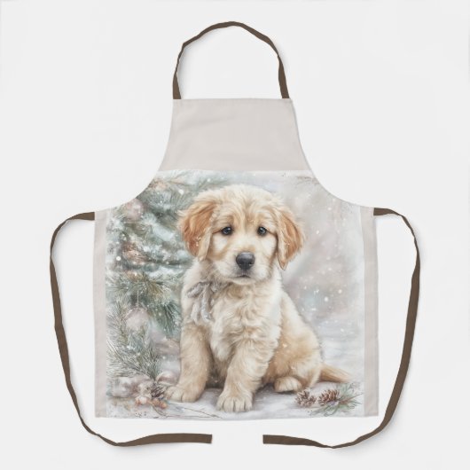 Neujahrs Hund und Schnee Schürze (Vorderseite)