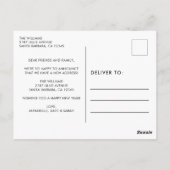 Neujahrs-Neuer Zuhause Foto-Umzug Ankündigung Post Postkarte (Rückseite)