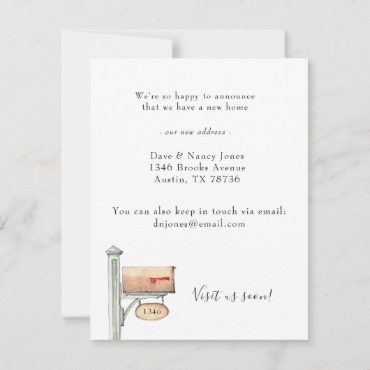 Neujahrs-neues Zuhause-Foto Mitteilungskarte (Rückseite)