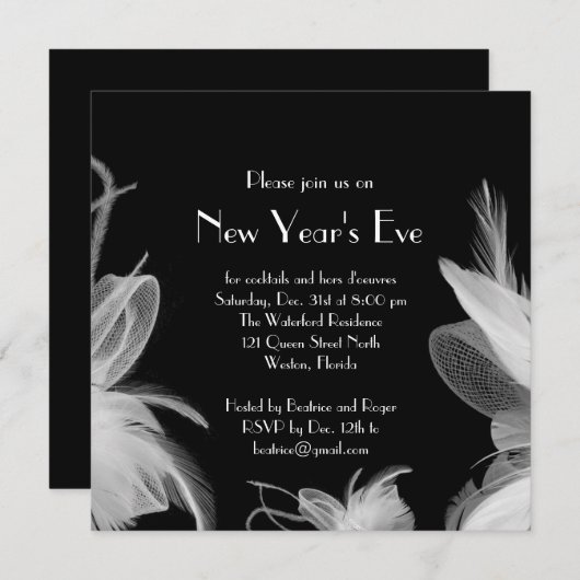 Neujahrs-Party Einladung der 1920er Jahre (Vorne/Hinten)