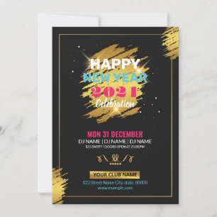Neujahrs-Party-Einladungsflyer Einladung