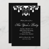 Neujahrs-Party-Großraum (schwarz) Einladung (Vorne/Hinten)