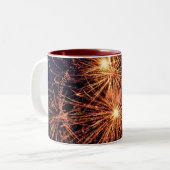 Neujahrs-Rosa-Farbe Zweifarbige Tasse (Vorderseite Links)