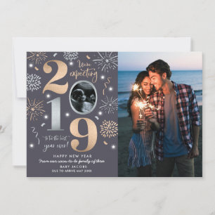 Neujahrs-Schwangerschaftsankündigung Neujahr 2019 Feiertagskarte