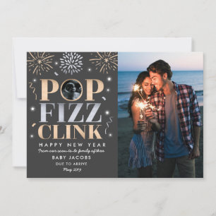 Neujahrs-Schwangerschaftsankündigung Neujahr 2019 Feiertagskarte