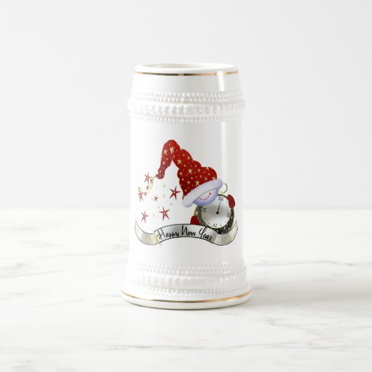Neujahrs Stein Bierglas (Mittel)
