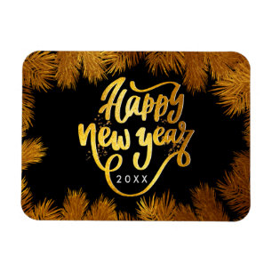 Neujahrs-Tannen-Gold Elegante Firmenparty Magnet