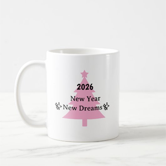 Neujahrs-Tasse 'Neue Träume' Kaffeetasse (Links)