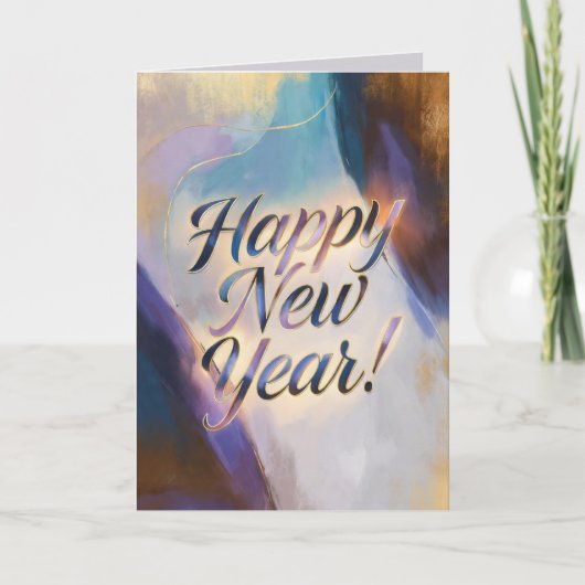 Neujahrs-Wasserfarben-Kontraste Feiertagskarte (Vorderseite)
