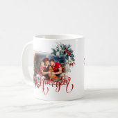 Neujahrs-Winter-Foto im Roten Stil Kaffeetasse (Vorderseite Links)