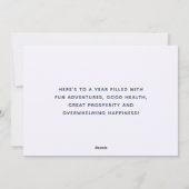 Neujahrsabenteuer Feiertagskarte (Rückseite)