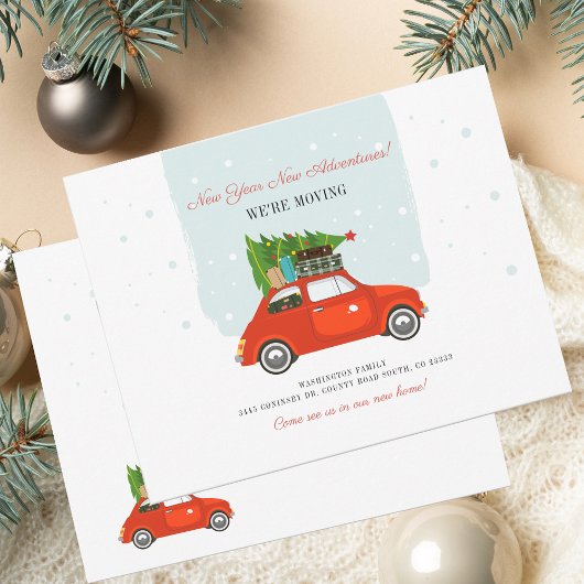 Neujahrsabenteuer Veränderung der Adressenverschie Mitteilungskarte