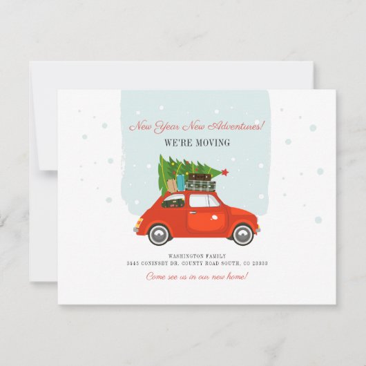 Neujahrsabenteuer Veränderung der Adressenverschie Mitteilungskarte (Vorderseite)