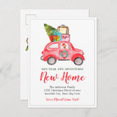 Neujahrsabenteuer Zuhause Weihnachtsfest Ankündigungspostkarte (Vorne/Hinten)