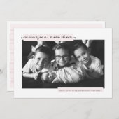 Neujahrsankündigung der Geburt von Mädchen Feiertagskarte (Vorne/Hinten)