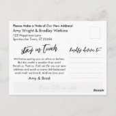 Neujahrsankündigung der lässigen Navy Blue Zuhause Postkarte (Rückseite)