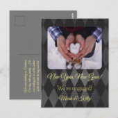 Neujahrsankündigung der Verlobung Postkarte (Vorne/Hinten)