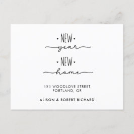 Neujahrsankündigung der Zuhause-Umzug-Ankündigung Postkarte