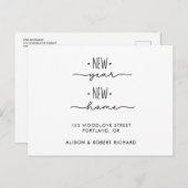 Neujahrsankündigung der Zuhause-Umzug-Ankündigung Postkarte (Vorne/Hinten)