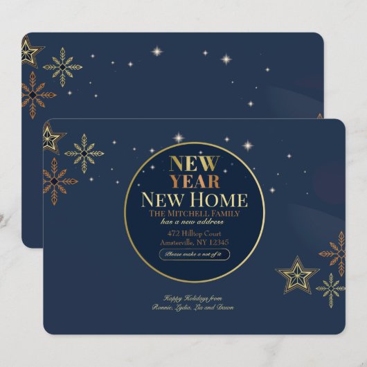 Neujahrsankündigung über Zuhause-Bewegung Ankündigung (Vorne/Hinten)