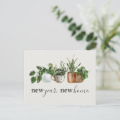Neujahrsankündigung über Zuhause-Bewegung Ankündigungspostkarte (Stehend Vorderseite)