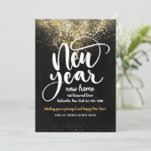 Neujahrsankündigung über Zuhause-Bewegung Einladung (Stehend Vorderseite)