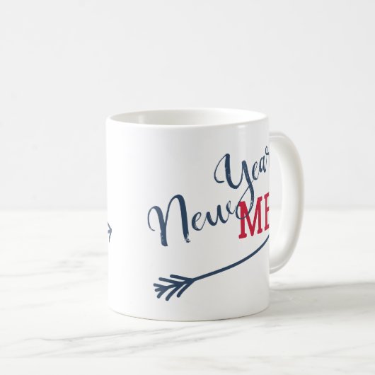 Neujahrsauflage lustige Typografie-Erinnerung Kaffeetasse (VorderseiteRechts)