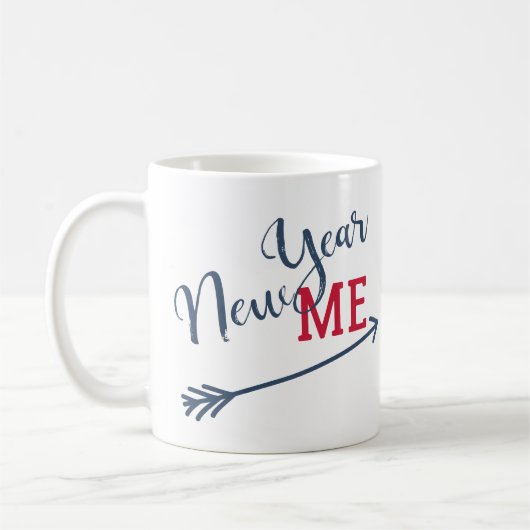 Neujahrsauflage lustige Typografie-Erinnerung Kaffeetasse (Links)