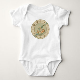 Neujahrsbaby Vintage-Uhr Baby Strampler