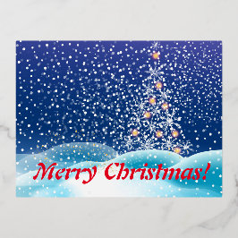 Neujahrsbaum , fröhliche Weihnachten Folien Feiertagspostkarte