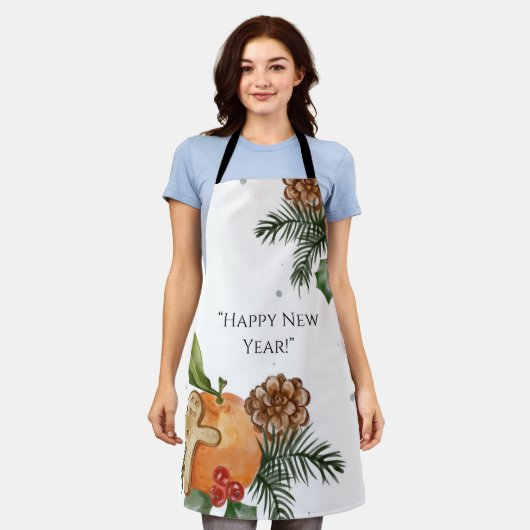 Neujahrsbaum, Mandarinen und Cookies Schürze (Getragen)