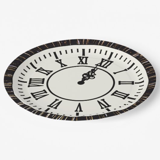 Neujahrsblockade für Feuerwerkskörper Pappteller (Schrägansicht)