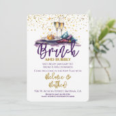 Neujahrsbrunch und Bubbly Einladung (Stehend Vorderseite)