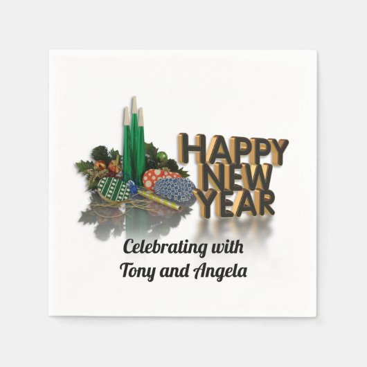 Neujahrscocktail Servietten personalisiert (Vorderseite)