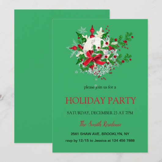 Neujahrsdekoration , Weihnachtsstern Einladung (Vorne/Hinten)