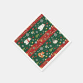 Neujahrsdruck, Bär, Weihnachtsbaum, Fuchs, Vogel Serviette (Ecke)