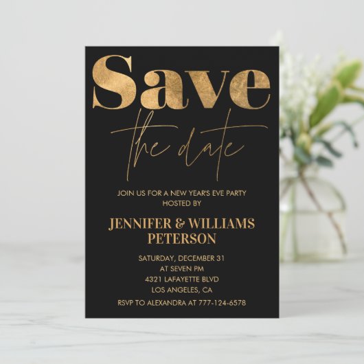 Neujahrseinladung Save the Date Einladung (Stehend Vorderseite)