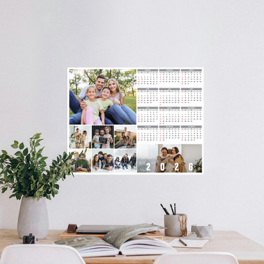 Neujahrsfamilie - Personalisierter Foto-Kalender 2 Poster