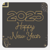 Neujahrsfeier 2025 quadratischer aufkleber (Vorderseite)