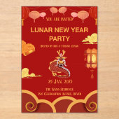 Neujahrsfeier am Montag: Eine Nacht der Freude Acryleinladungen (Vorderseite)