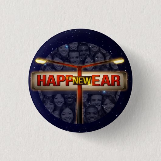 Neujahrsfeier : Neues Glück: 31. Dezember Button (Vorderseite)