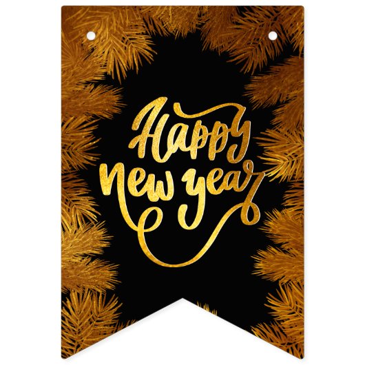 Neujahrsfeier Party Pine Gold Business Galerie Wimpelkette (Dritte Fahne)