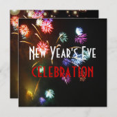 Neujahrsfeiern, Champagnerblasen für Feuerwerkskör Einladung (Vorne/Hinten)