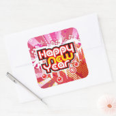 Neujahrsfeiersticker Quadratischer Aufkleber (Umschlag)