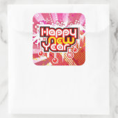 Neujahrsfeiersticker Quadratischer Aufkleber (Tasche)