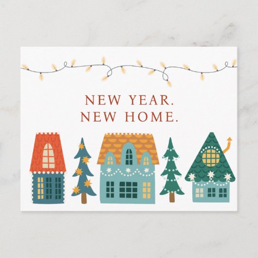 Neujahrsfeiertag Zuhause Postkarte (Vorderseite)