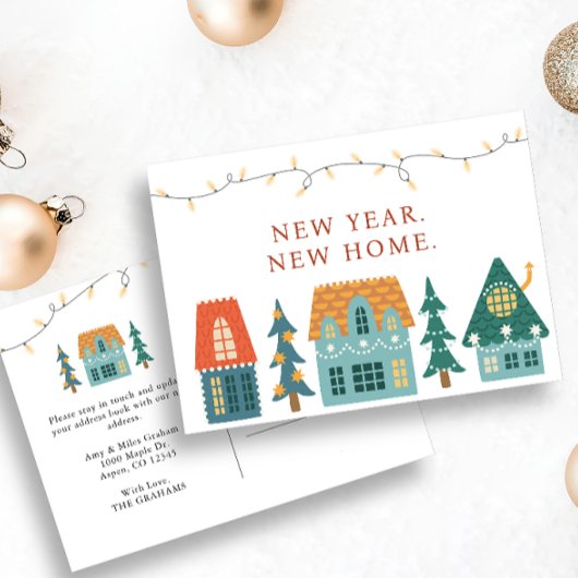 Neujahrsfeiertag Zuhause Postkarte