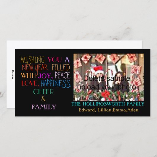 Neujahrsfeiertage Feiertagskarte (Vorne/Hinten)